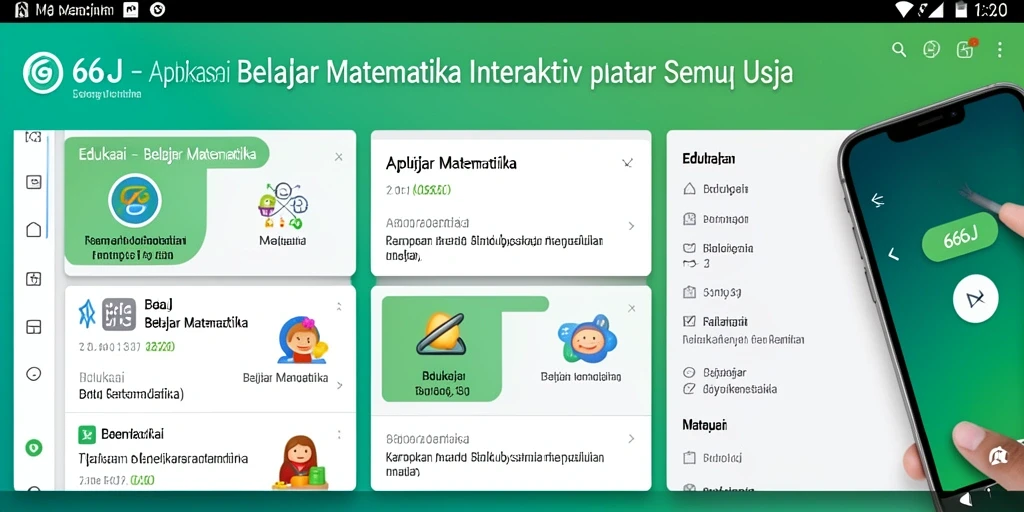 Antarmuka aplikasi 666J yang menarik untuk Belajar Matematika.