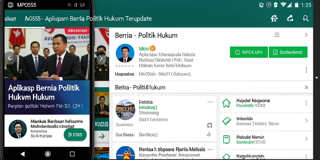 Antarmuka MPO555 menampilkan berita politik dan hukum terkini.