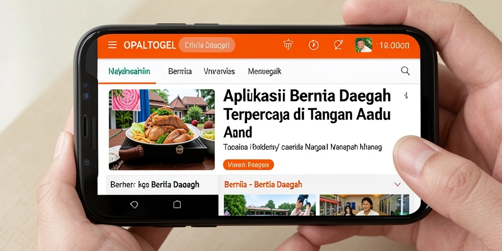 Antarmuka aplikasi OPALTOGEL menampilkan berita daerah dengan jelas.