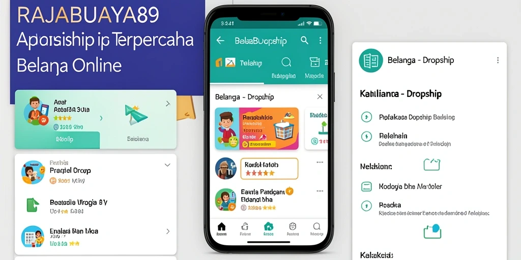 Tampilan antarmuka aplikasi RAJABUAYA89 yang user-friendly untuk dropshipping.