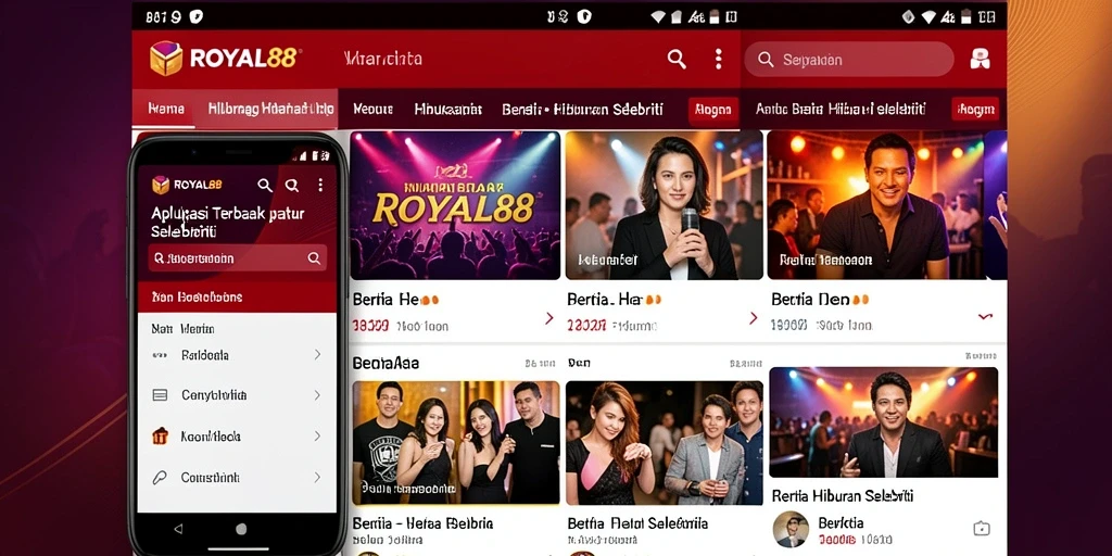 Antarmuka menarik dengan berita terbaru tentang selebriti.