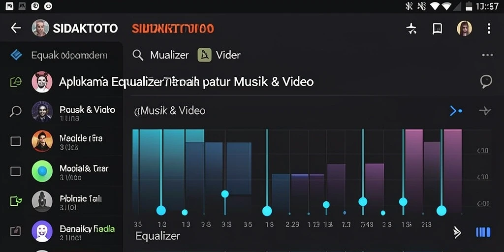 Tampilan antarmuka aplikasi SIDAKTOTO dengan fungsi Equalizer yang intuitif.